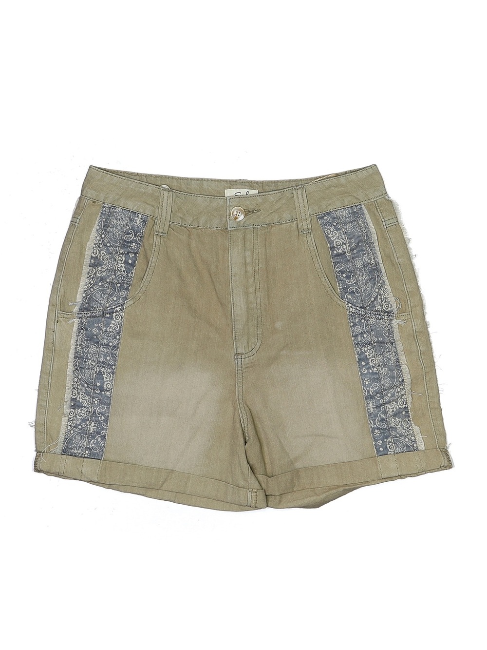 NWT: Easel Patchwork Panel Relaxed Fit Cotton Shorts• Small